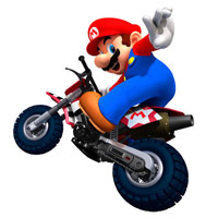 mario et sa moto de course